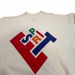 Vintage ESPRIT “Esprit de Corp” Logo Sweatshirt | Cream White | Unisex Small